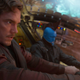 Star-Lord and the man who raised him, Yondu, played by Michael Rooker.